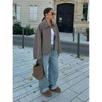 Shackets with Relaxed Fit Overshirt and Button Front - Image 1