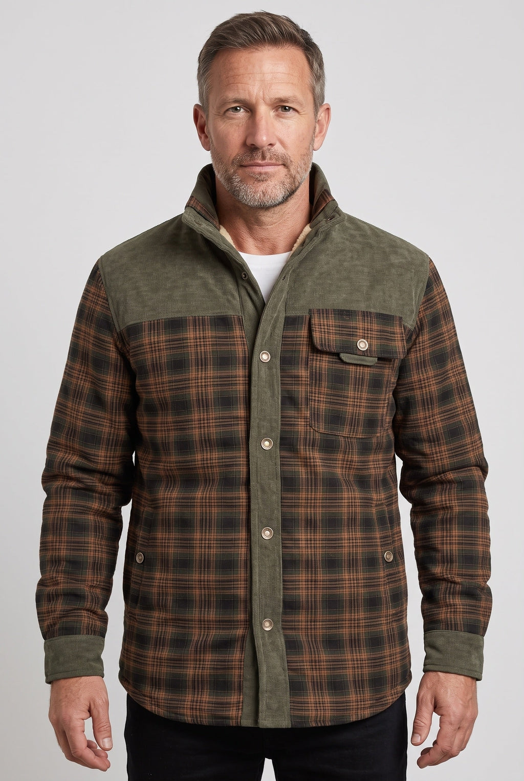 Shackets with Relaxed Overshirt Fit and Lining - Image 1