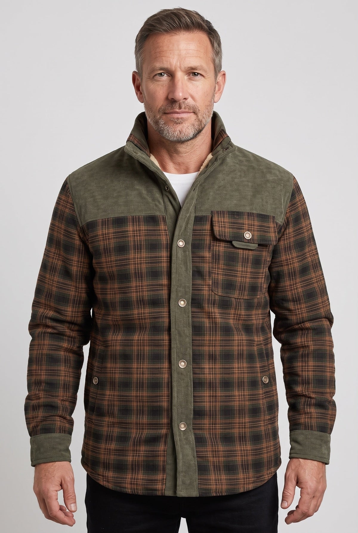 Shackets with Relaxed Overshirt Fit and Lining - Image 1