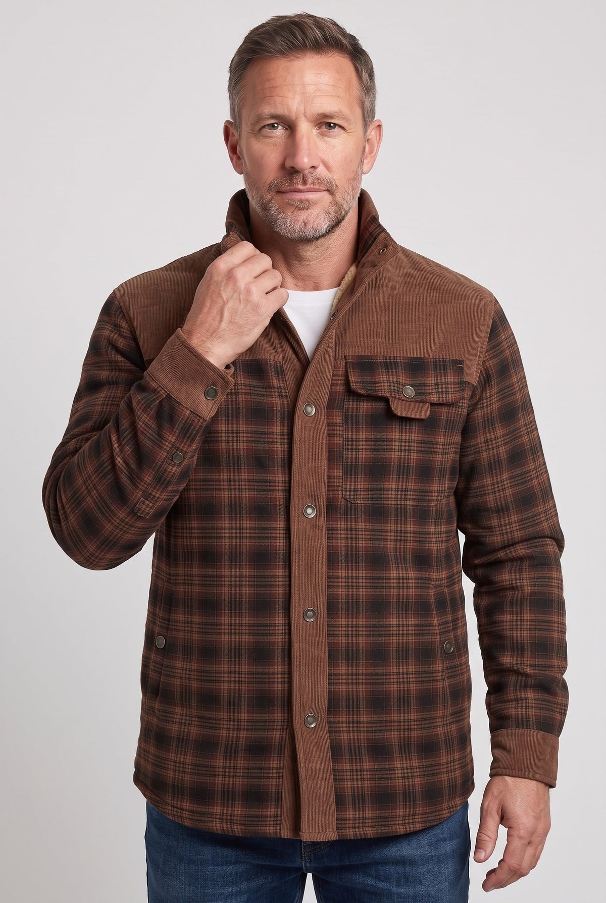 Shackets with Relaxed Overshirt Fit and Lining - Image 7