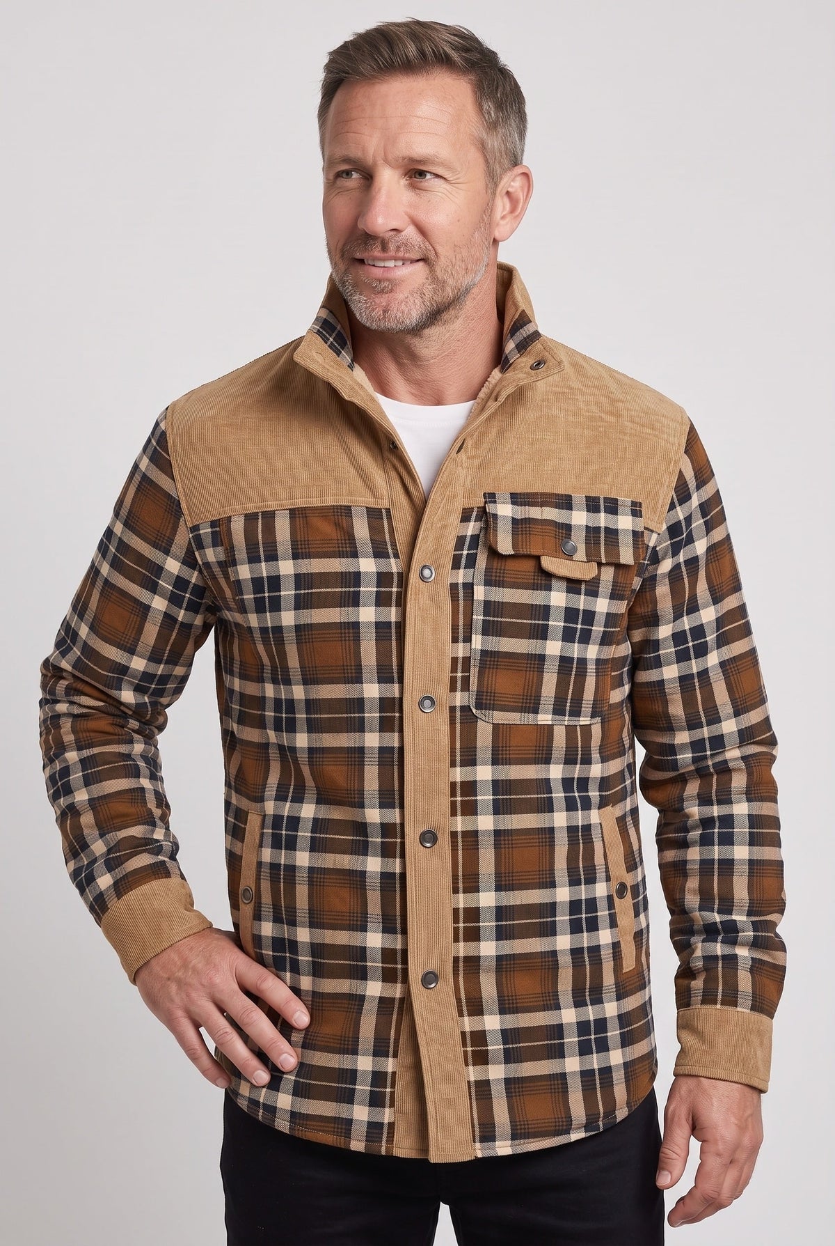 Shackets with Relaxed Overshirt Fit and Lining - Image 8