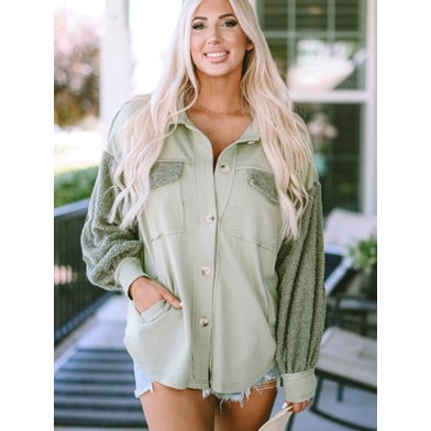 Shackets with Relaxed Oversized Fit and Elbow Patches - Image 1