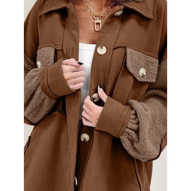 Shackets with Relaxed Oversized Fit and Elbow Patches - Image 2