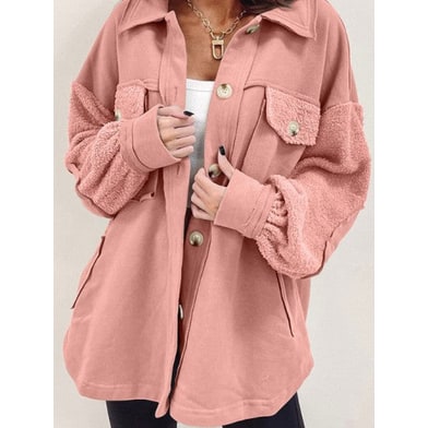Shackets with Relaxed Oversized Fit and Elbow Patches - Image 3
