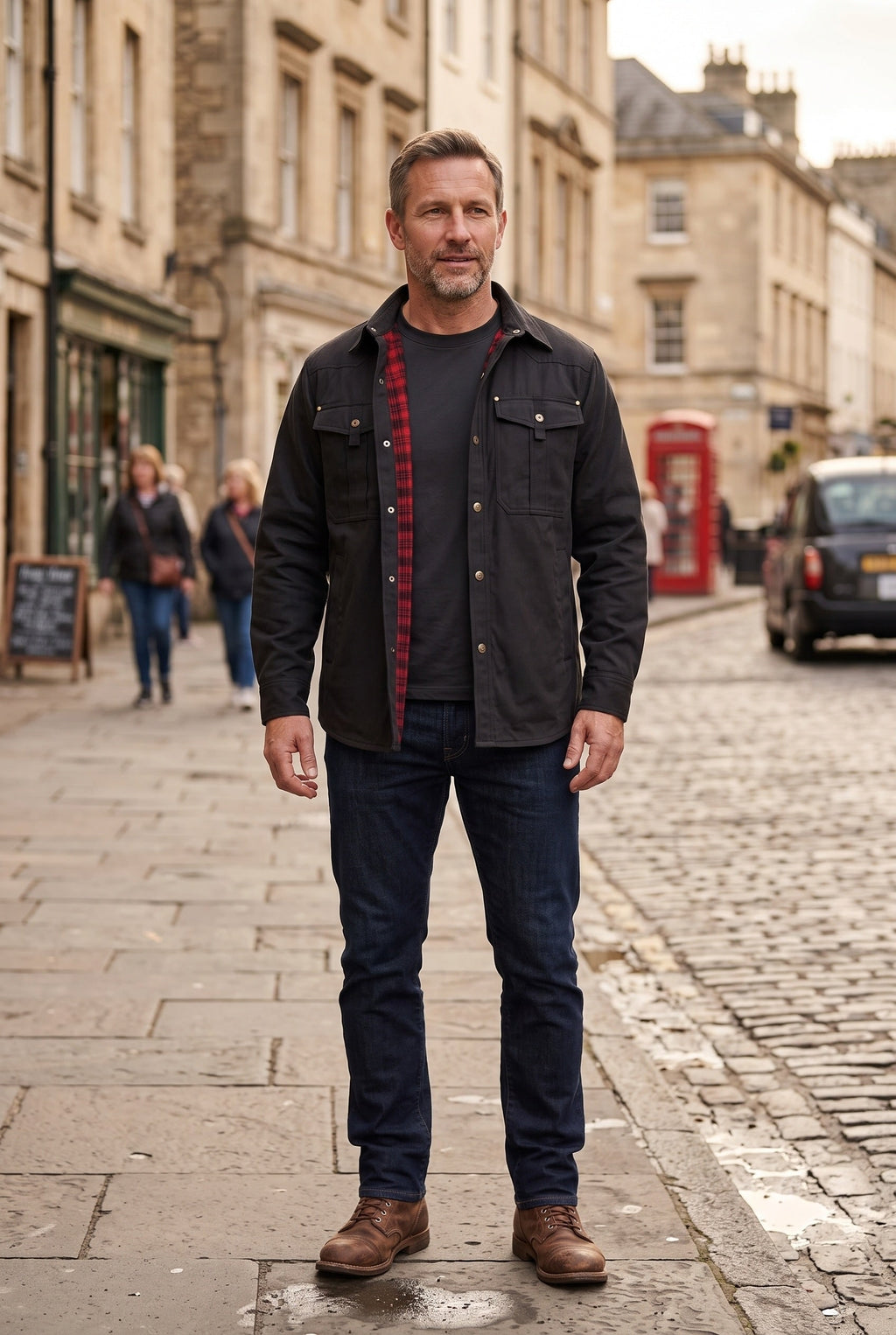 Shackets with Streamlined Utility Jacket and Flannel Lining - Image 6