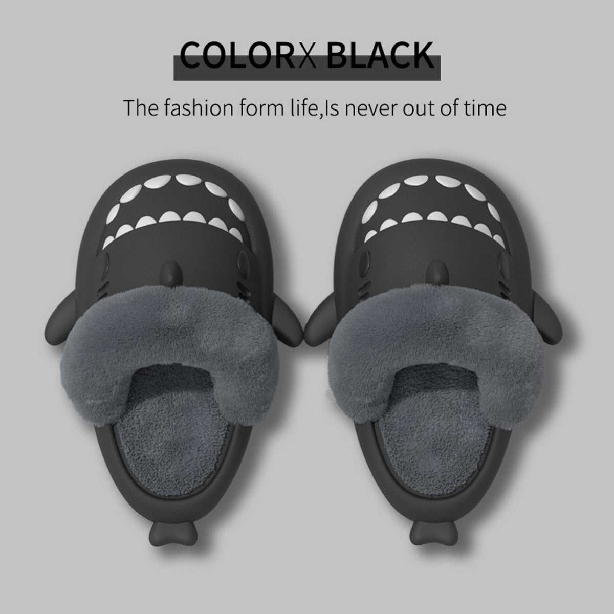 Shark Slippers with Warm Fuzzy Design and Non-Slip Sole - Image 6