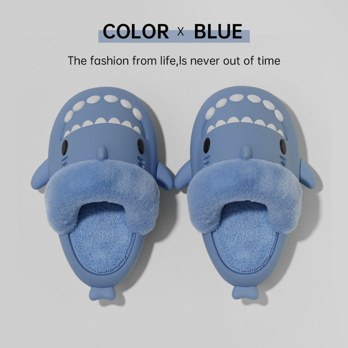 Shark Slippers with Warm Fuzzy Design and Non-Slip Sole - Image 7