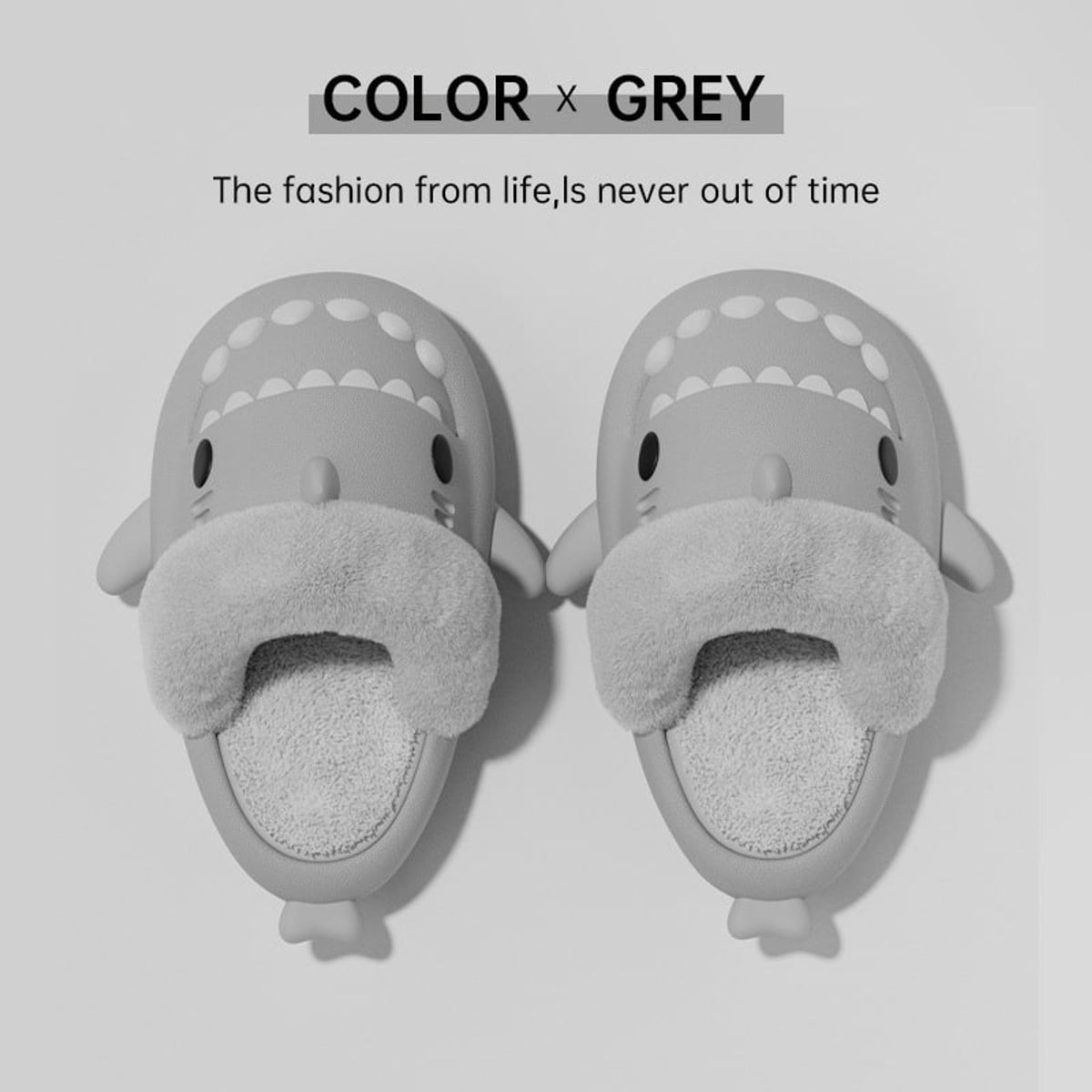 Shark Slippers with Warm Fuzzy Design and Non-Slip Sole - Image 8