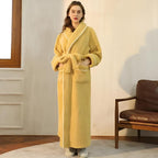 Sherpa Comfort Bathrobe With Shawl Collar And Pockets - Image 8