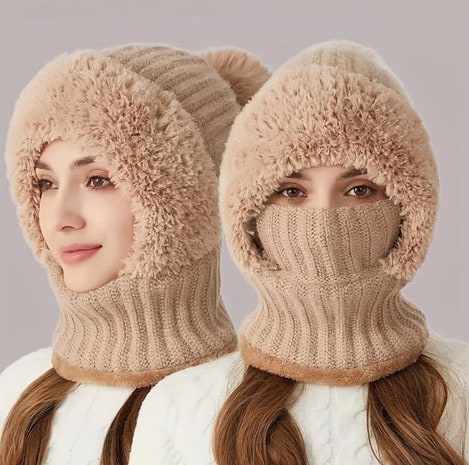 Sherpa Fleece Balaclava With Neck Warmer Windproof Adjustable Ski Mask - Image 7