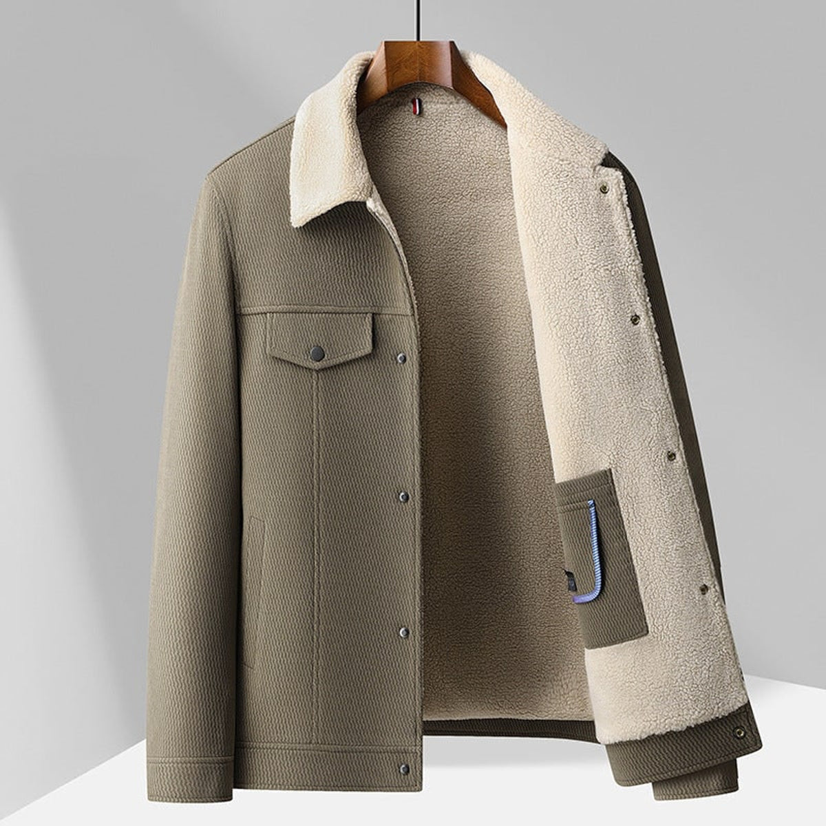 Sherpa Jacket with Cozy Blend and Button-Front - Image 2
