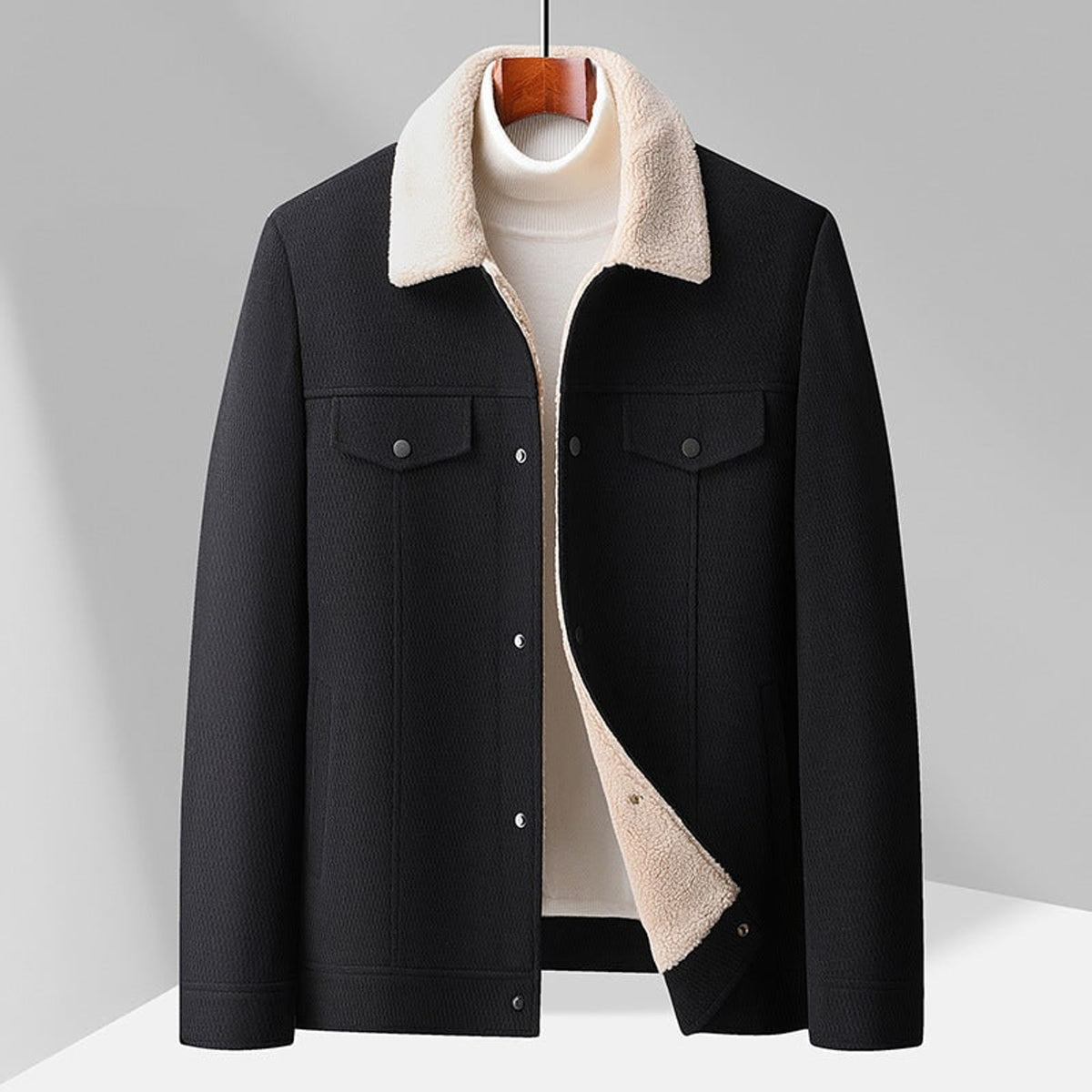Sherpa Jacket with Cozy Blend and Button-Front - Image 4