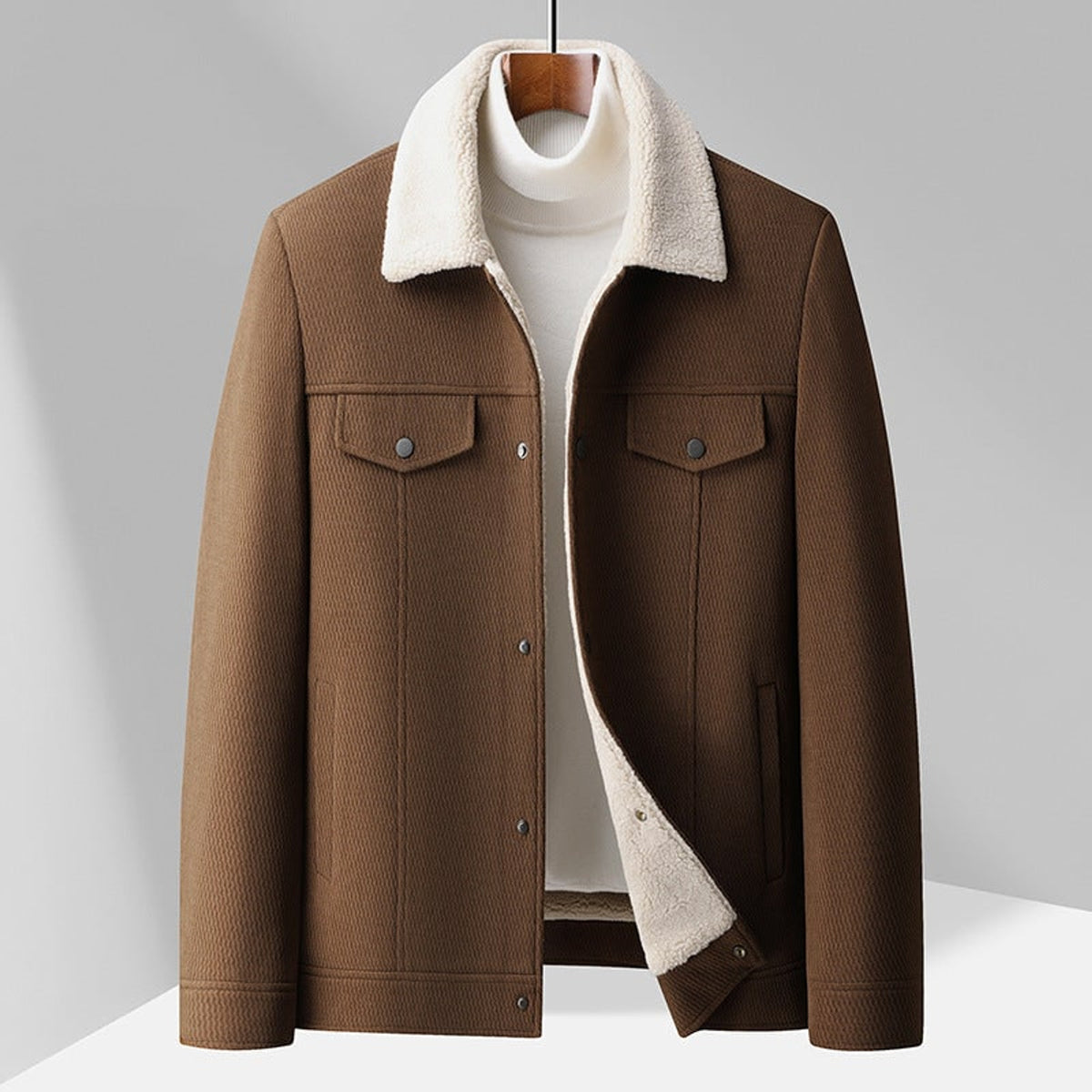 Sherpa Jacket with Cozy Blend and Button-Front - Image 6