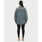 Shirt Jacket with Relaxed Oversized Fit and Washed - Image 2