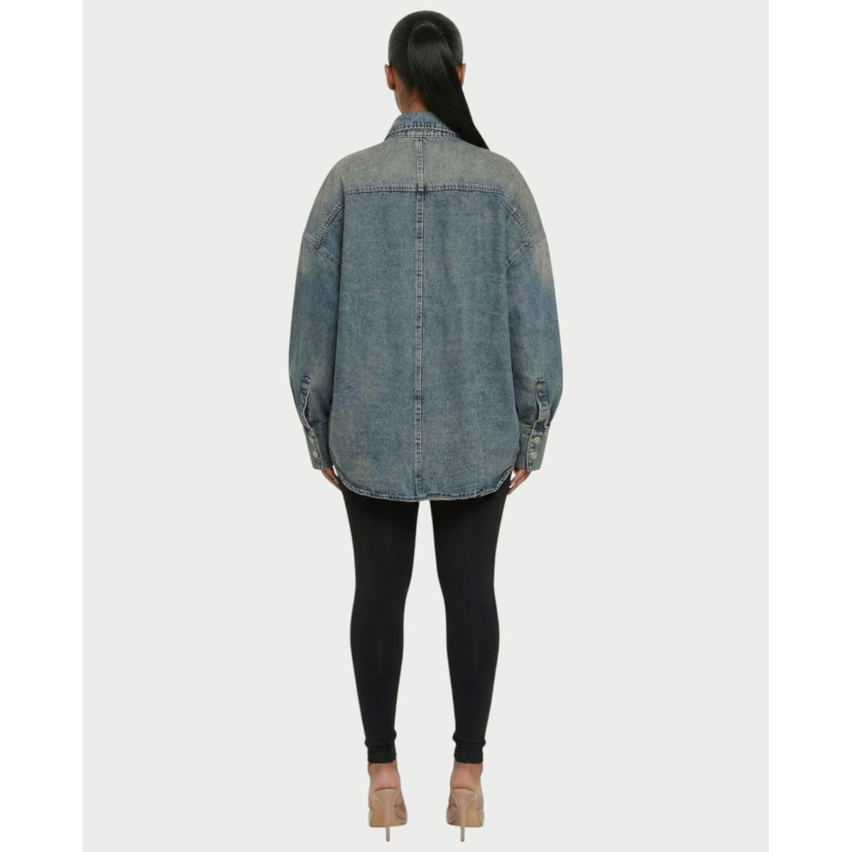 Shirt Jacket with Relaxed Oversized Fit and Washed - Image 2