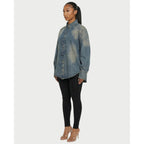 Shirt Jacket with Relaxed Oversized Fit and Washed - Image 3