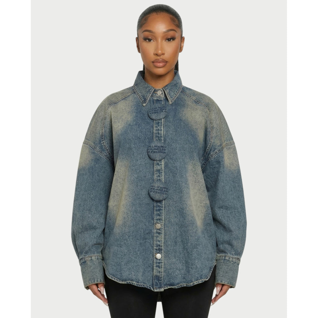 Shirt Jacket with Relaxed Oversized Fit and Washed - Image 4