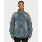 Shirt Jacket with Relaxed Oversized Fit and Washed - Image 4