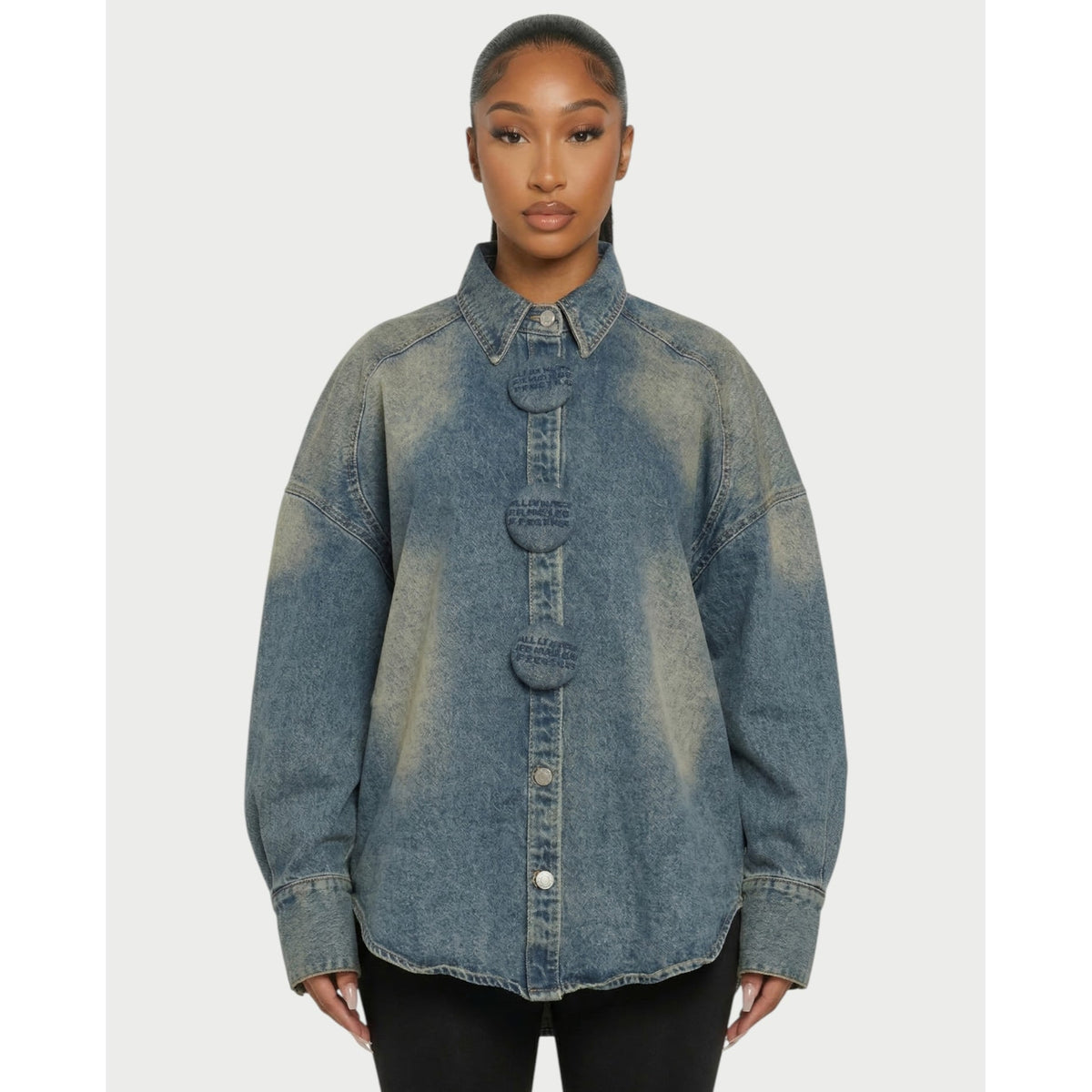 Shirt Jacket with Relaxed Oversized Fit and Washed - Image 4