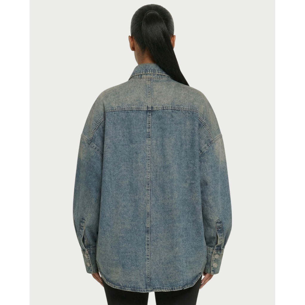 Shirt Jacket with Relaxed Oversized Fit and Washed - Image 5