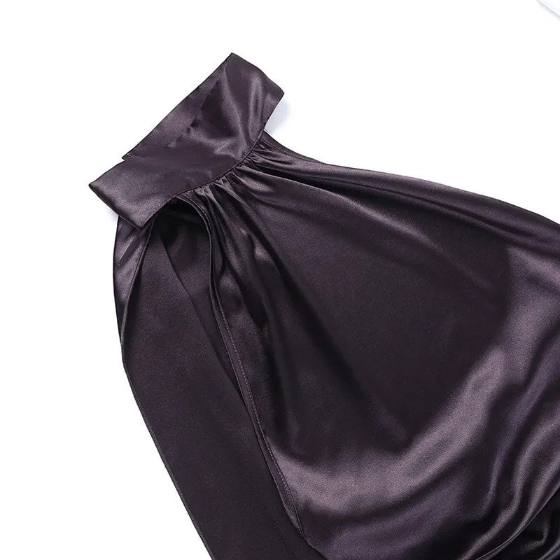 NOVA | Robe mini dos nu à col licou pour femmes – Robe moulante dos ouvert, robe de soirée et de sortie