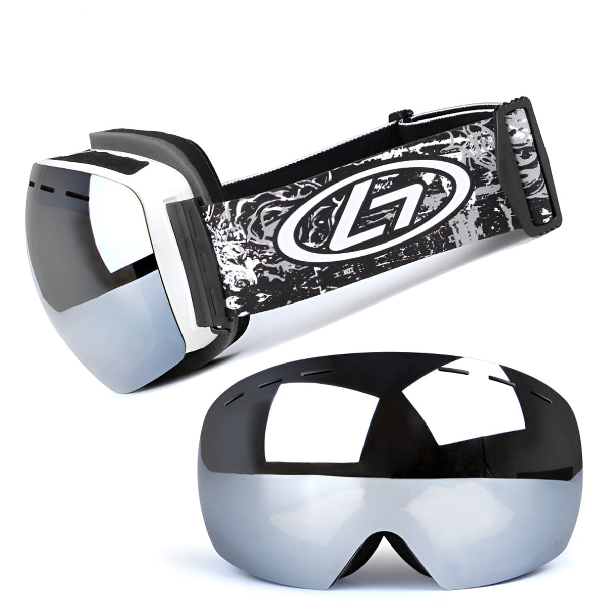 Ski Goggles with Frameless Over-The-Glasses Design and Interchangeable Lens - Image 1