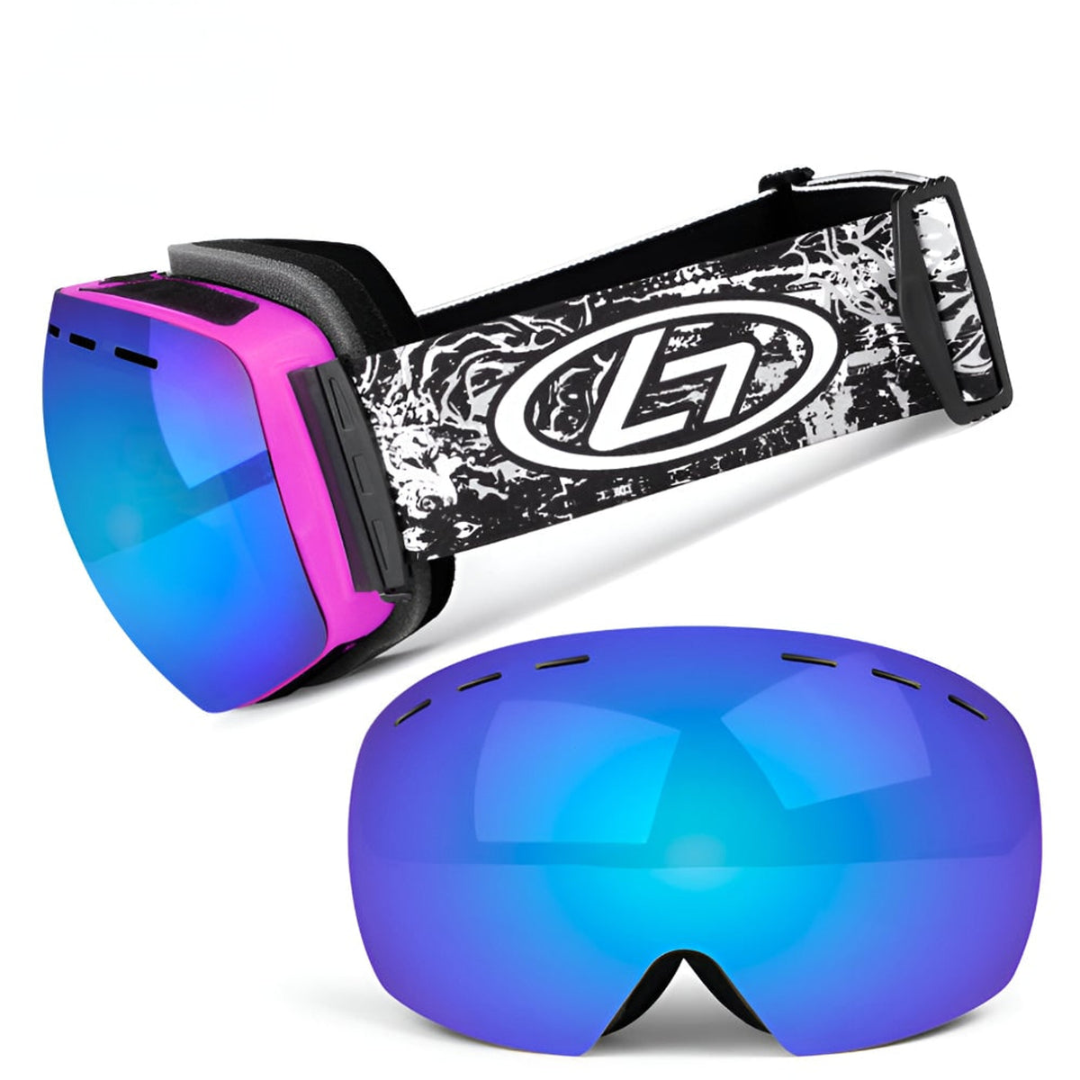 Ski Goggles with Frameless Over-The-Glasses Design and Interchangeable Lens - Image 8