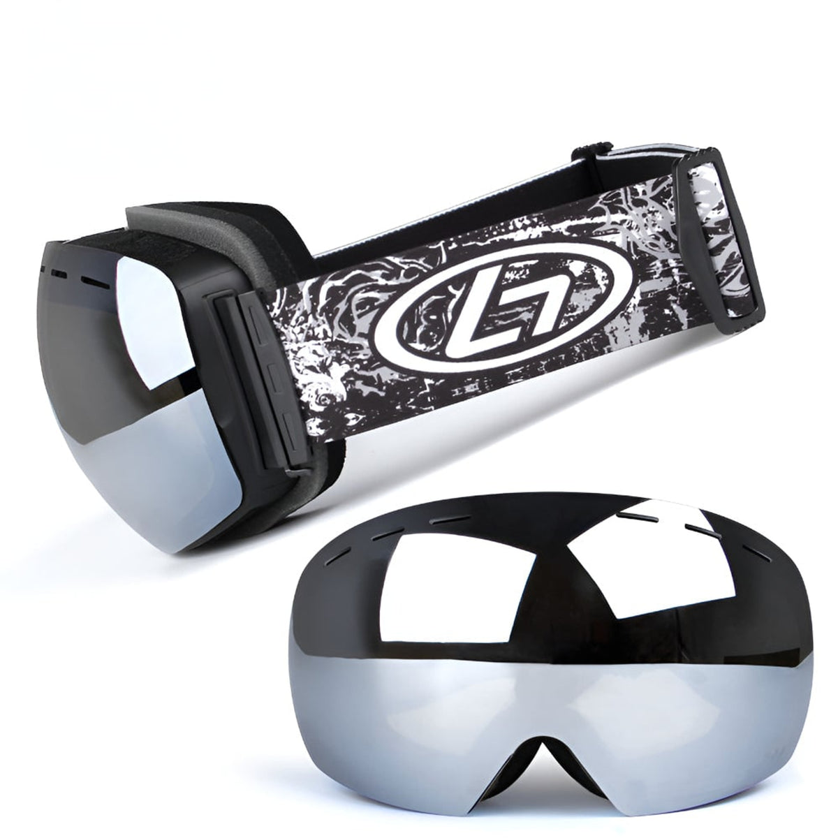 Ski Goggles with Frameless Over-The-Glasses Design and Interchangeable Lens - Image 2