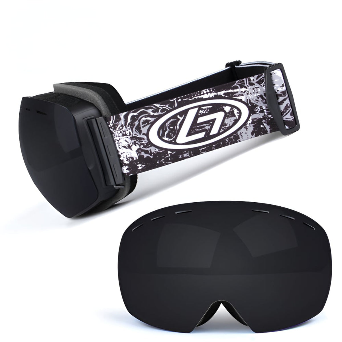 Ski Goggles with Frameless Over-The-Glasses Design and Interchangeable Lens - Image 3