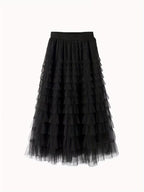 NOVA | Women's Tiered Ruffle Maxi Skirt – High Waist Boho Summer Skirt