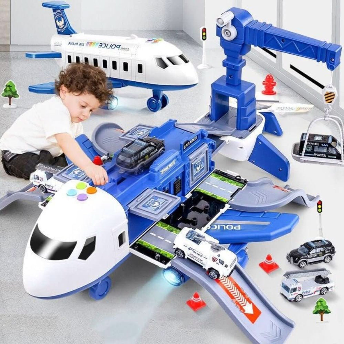 Skyquest Adventure Airplane Playset With Vehicles For Creative Children - Image 1