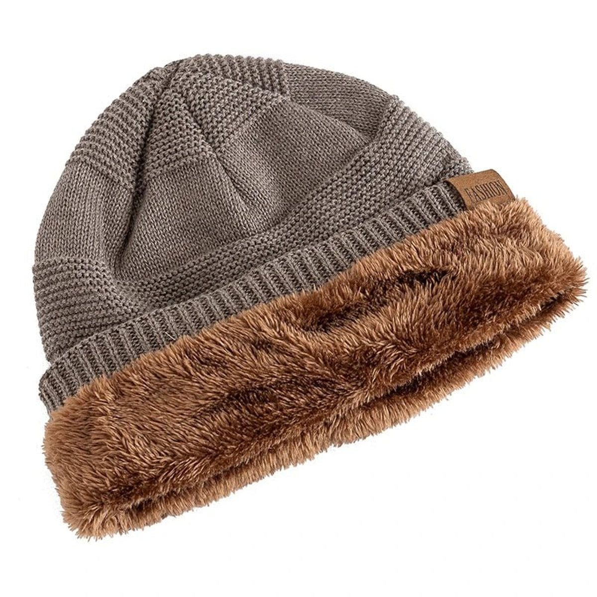 Slouchy Beanie with Warm Fleece Lining and Loose Fit - Image 3