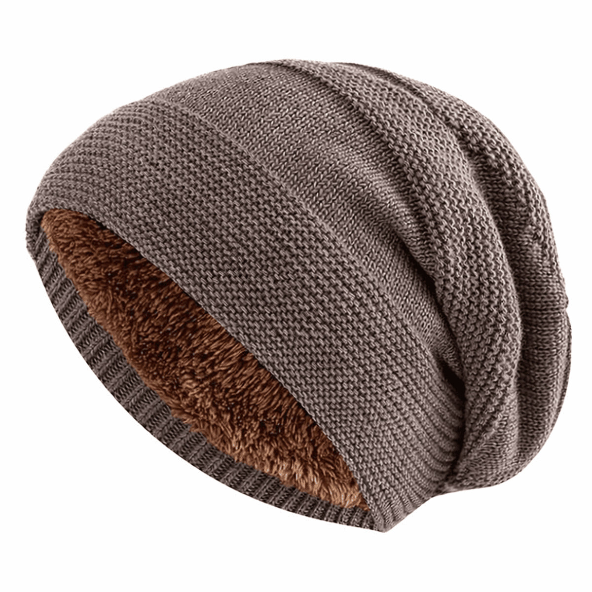 Slouchy Beanie with Warm Fleece Lining and Loose Fit - Image 4