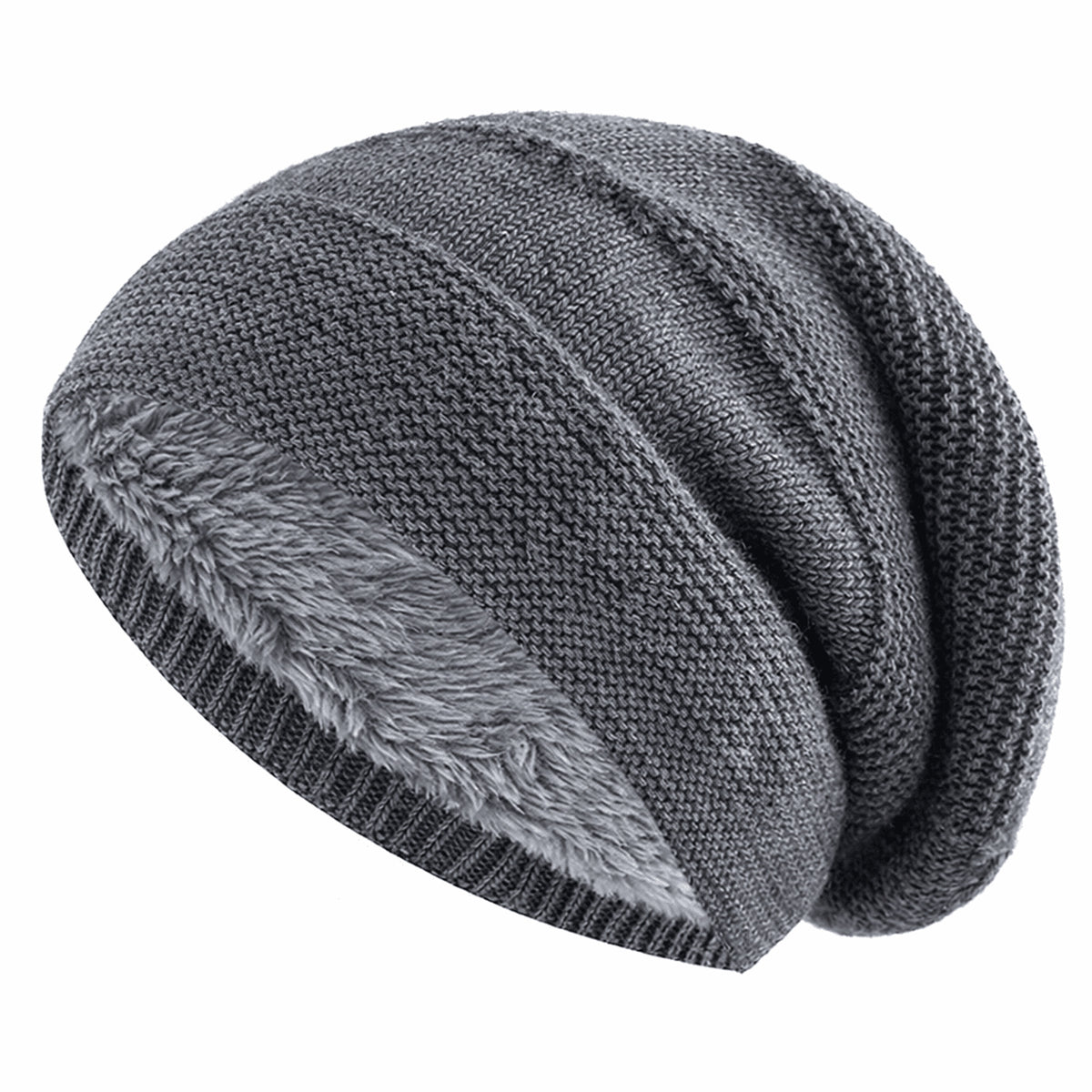 Slouchy Beanie with Warm Fleece Lining and Loose Fit - Image 6