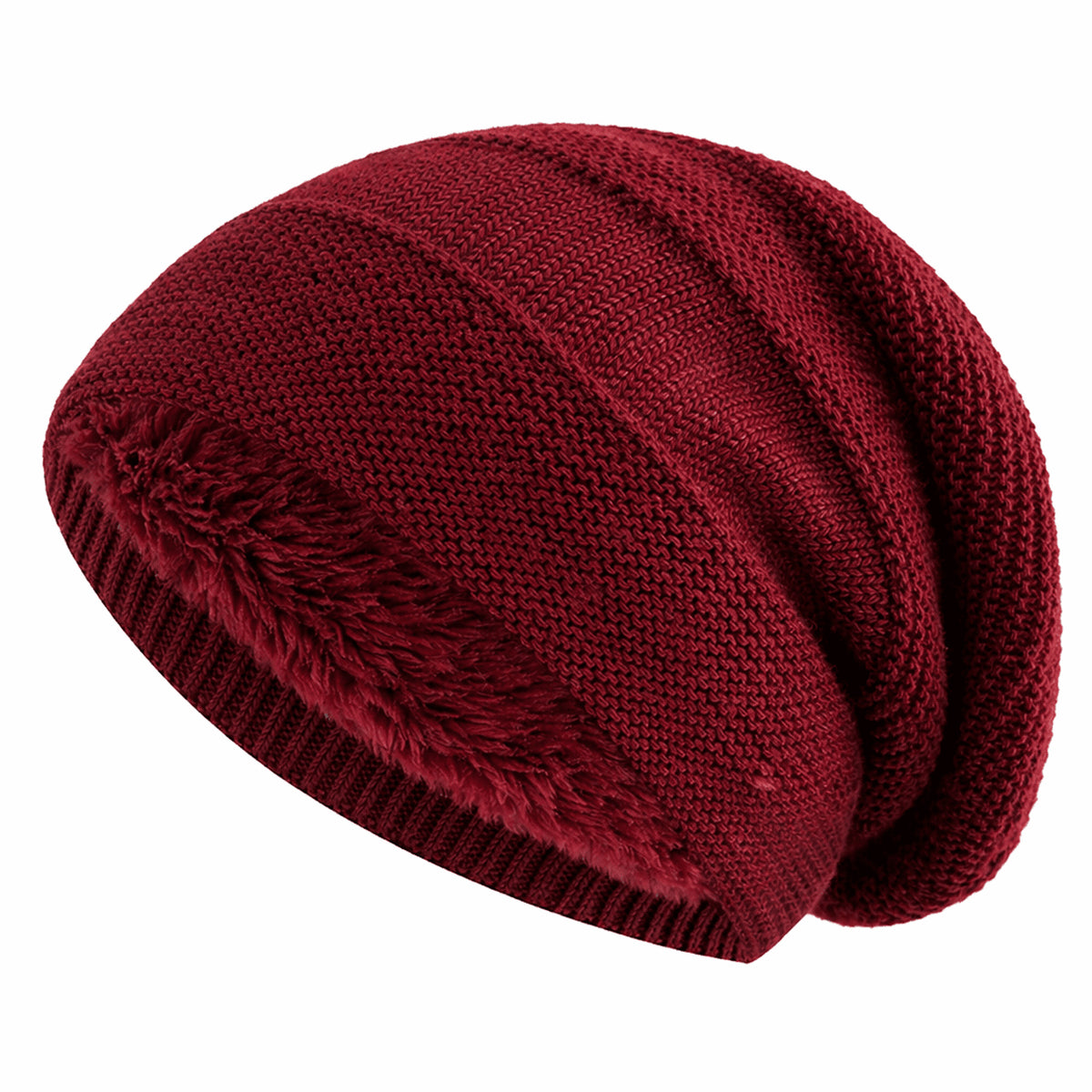 Slouchy Beanie with Warm Fleece Lining and Loose Fit - Image 7