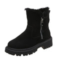 Snow Boots with Side Zipper Faux and Low Heel - Image 5