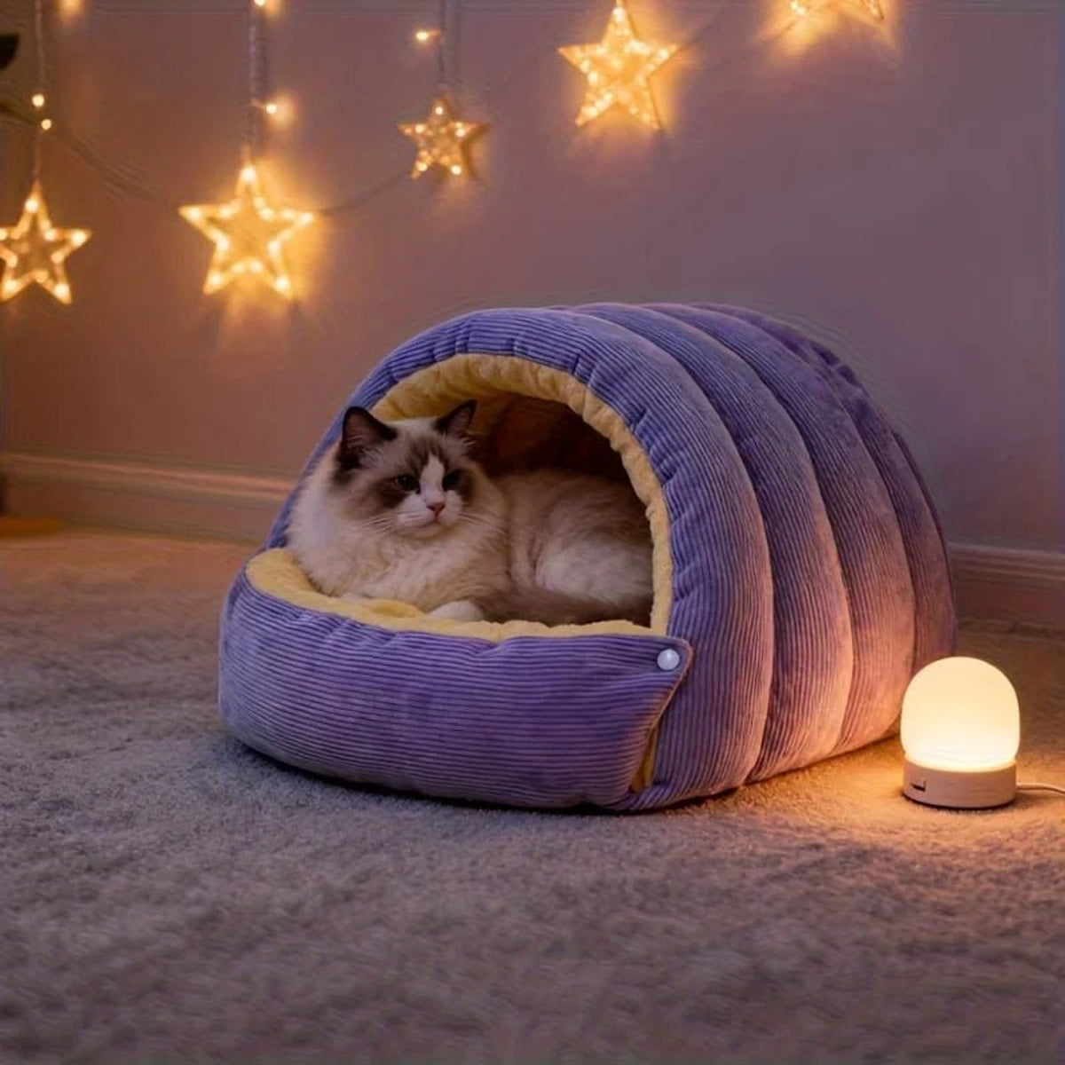 Snugden Enclosed Cat Bed With Arctic Fleece Lining For Warmth And Security - Image 3