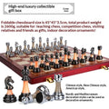Solid-Wood Folding Chess Set With Board - Image 2