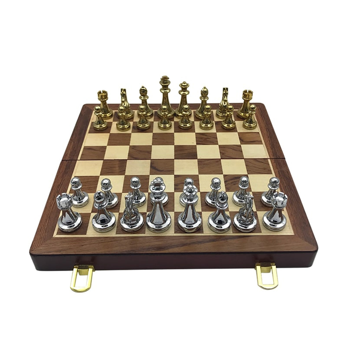 Solid Wood Folding Chess Set With Large Pieces Premium Gift Box - Image 1