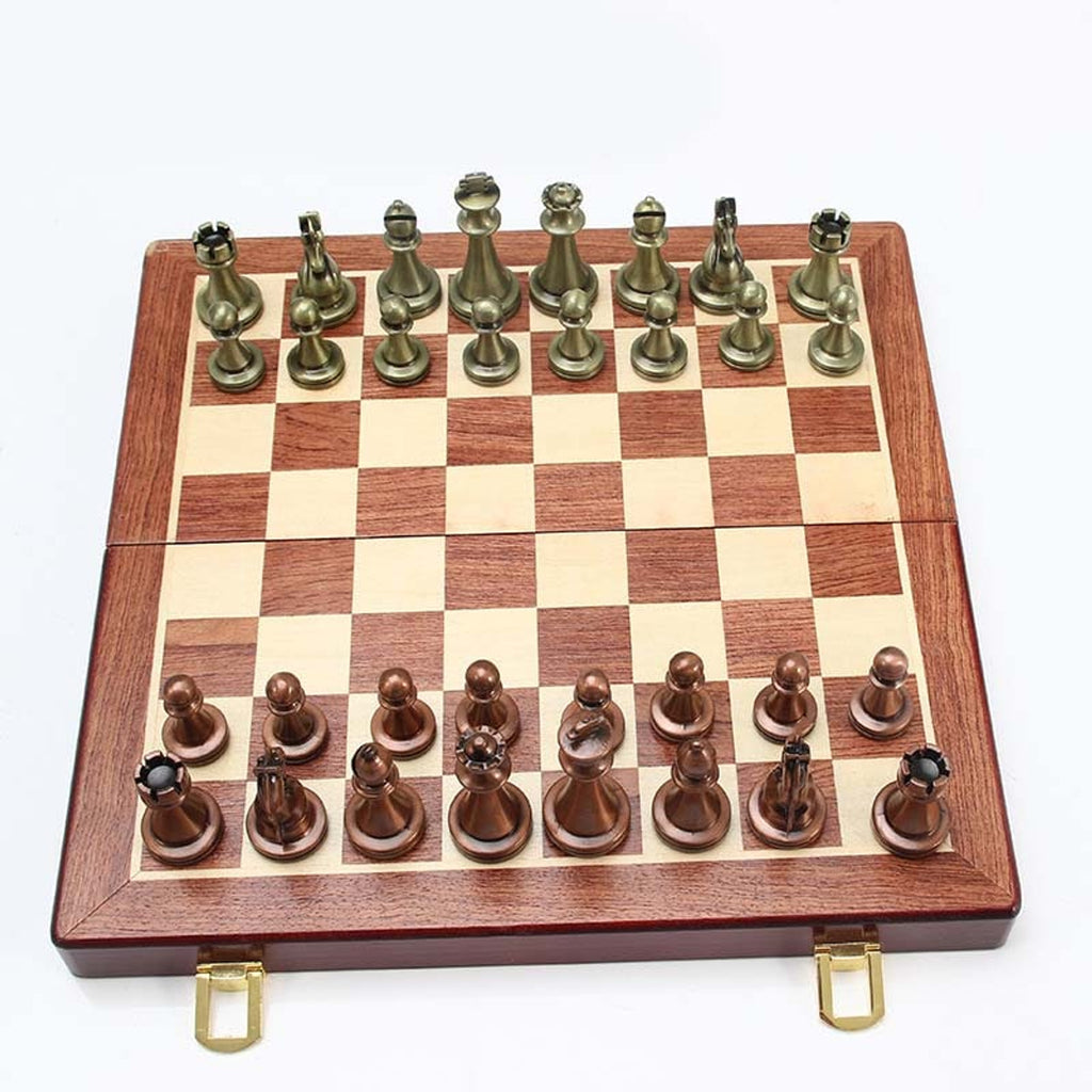 Solid Wood Folding Chess Set With Large Pieces Premium Gift Box - Image 3