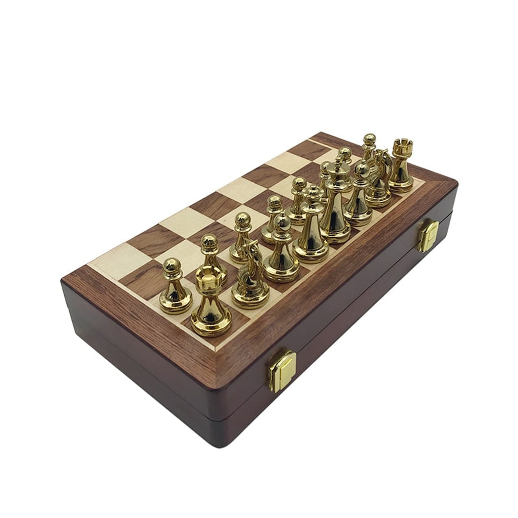 Solid Wood Folding Chess Set With Large Pieces Premium Gift Box - Image 4