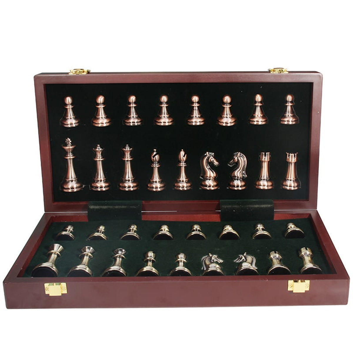 Solid Wood Folding Chess Set With Large Pieces Premium Gift Box - Image 2
