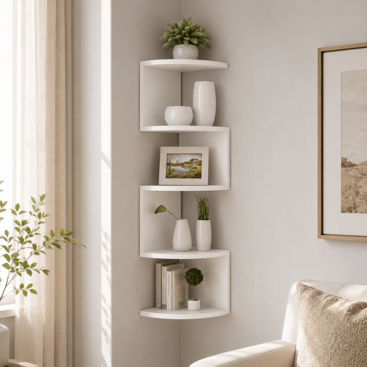 Spiral Design Corner Wall Shelf - Image 1