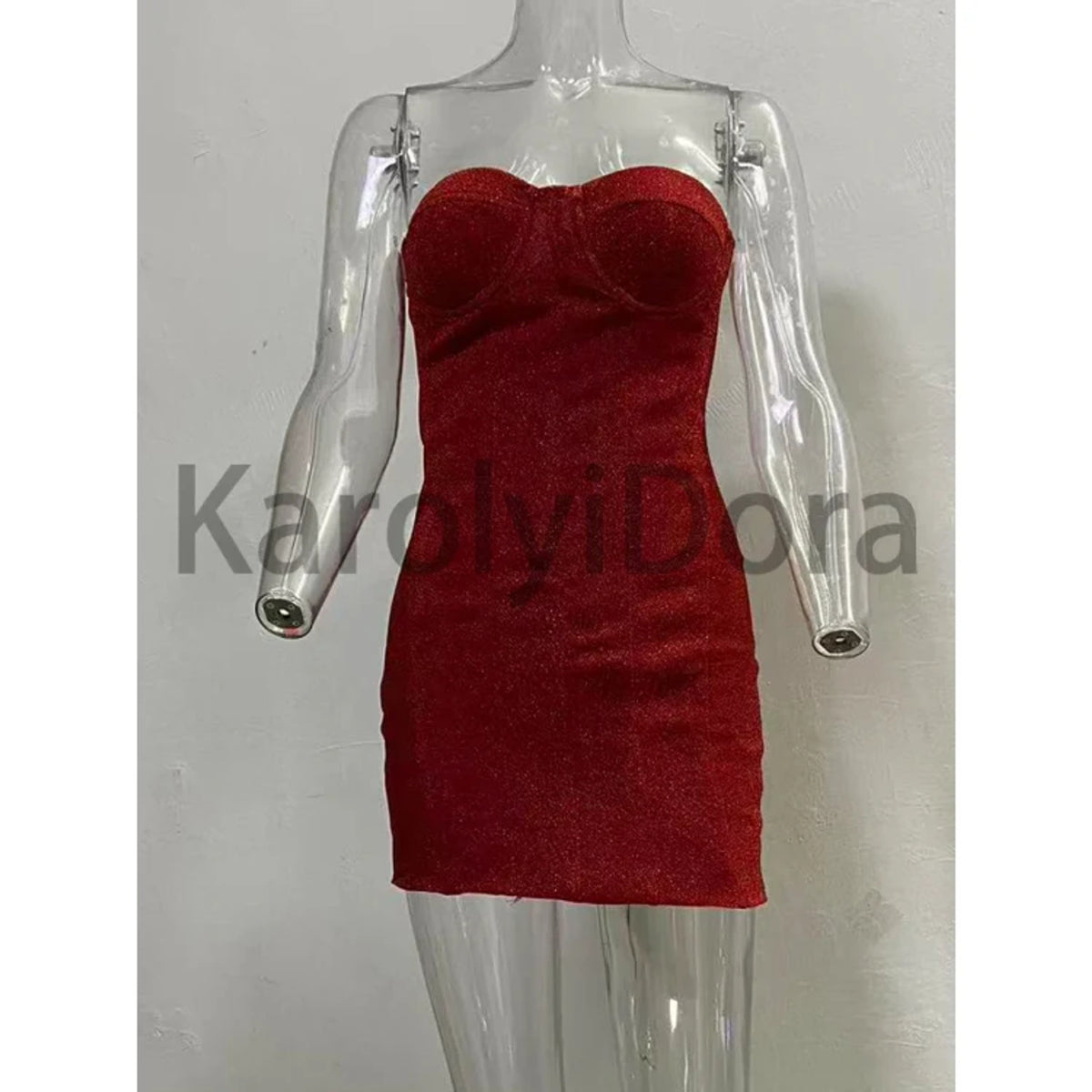 Strapless Mini Dress with Flattering Bodycon Fit and Lace-Up Back - Image 6