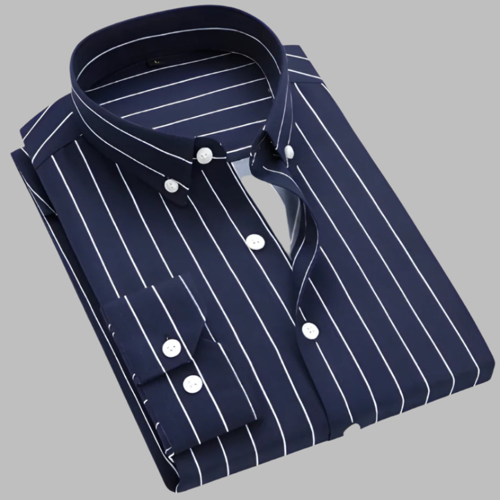 Striped Oxford Shirt with Relaxed Button-Down Fit and Chest Pocket - Image 4