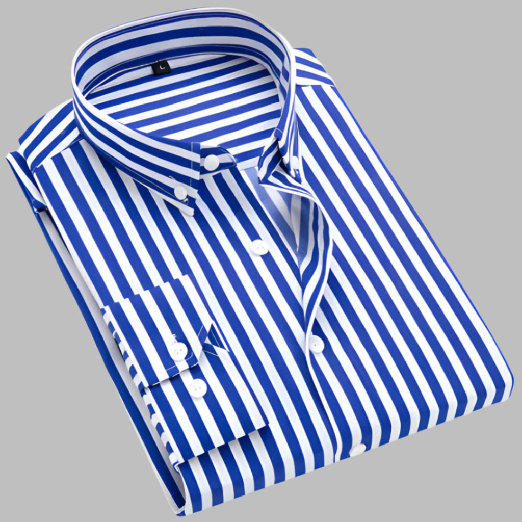 Striped Oxford Shirt with Relaxed Button-Down Fit and Chest Pocket - Image 5