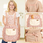Stylish Cooking Apron With Elegant Floral Design Perfect For Home And Restaurant Use - Image 9