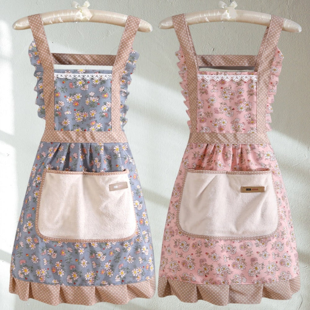 Stylish Cooking Apron With Elegant Floral Design Perfect For Home And Restaurant Use - Image 1