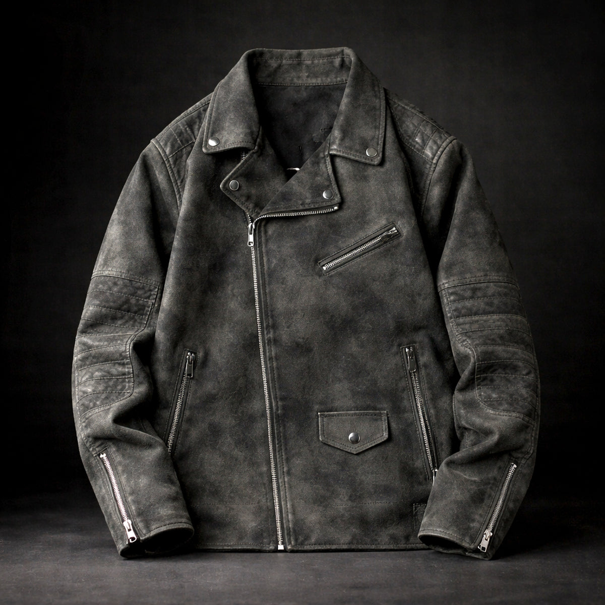 Suede Jacket with Relaxed Fit and Zip Pockets - Image 3