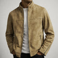 Suede Jacket with Relaxed Tailored Fit and Zip Pockets - Image 1